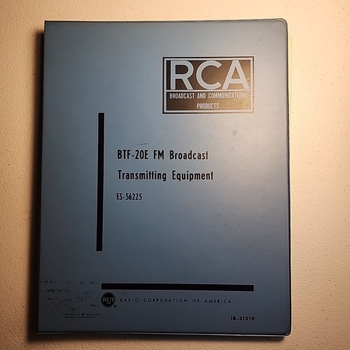Rca btf 20e broadcast - rca, fm
